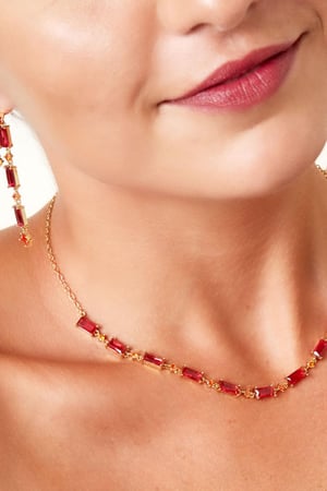 Halskette mit farbigen Steinen - Kollektion Sparkle Fuchsia Kupfer h5 Bild4